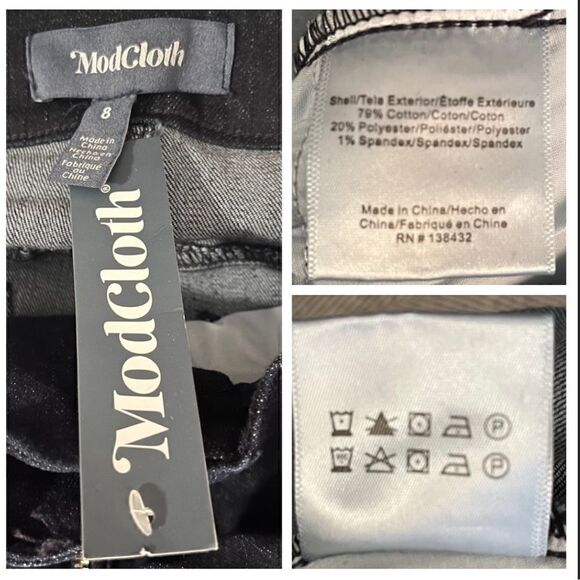 Modcloth By All Means Exposed Zip Skinny Jeans High Waist Dark Blue Indigo M - Picture 12 of 13